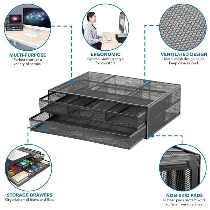 Organizzatori da scrivania Supporto per monitor per computer in metallo Accessori da scrivania per laptop