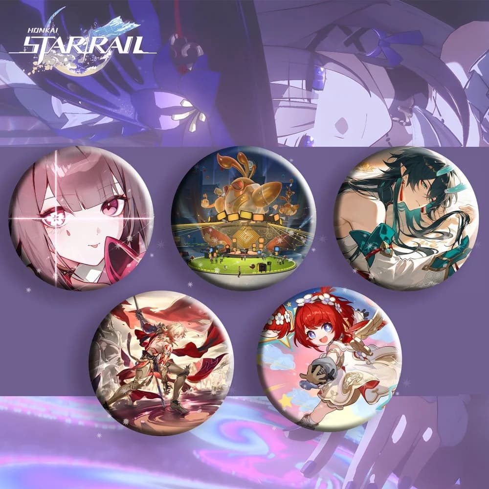 Spille Distintive Anime Honkai Star Rail, Spilla da Gioco, Collezione Cartoon, Decorazione per Zaini e Vestiti, Regalo per i Fan, Accessori Cosplay