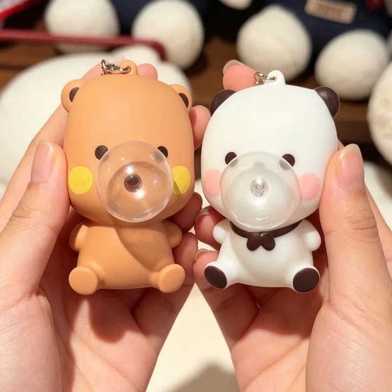 Panda Bubu And Dudu Stress Relief Toy Keychain Cute Bubu And Yier Squeeze Toys Doll Backpack Pendant Children Festival Gift