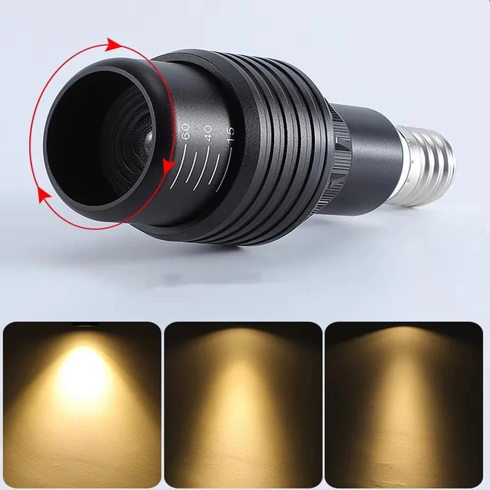 Faretto LED con messa a fuoco 110V 220V Lampadina E27 Vite Zoom Faretti Luce calda Luce neutra Camera murale Illuminazione del ristorante