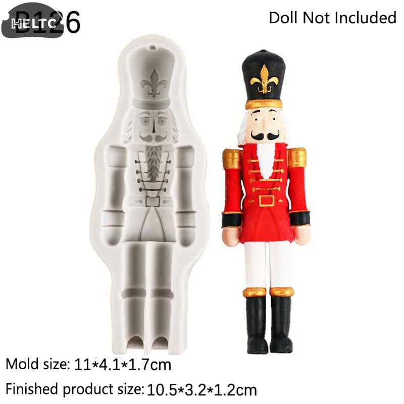 1pc Schiaccianoci Soldato Stampi In Silicone Fondente Stampi Per Cioccolato Di Natale Per La Decorazione Della Torta Pasta di Gomma Argilla Polimerica Stampo Bakeware