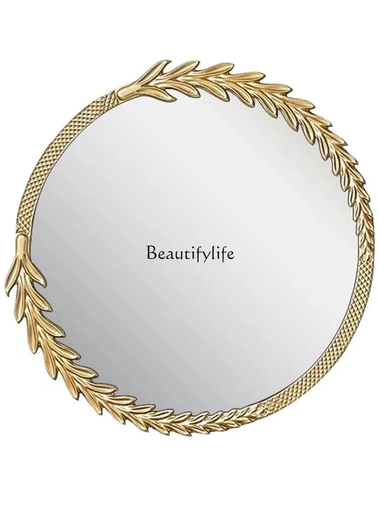 Specchio decorativo rotondo creativo in stile lusso leggero LED Specchio da bagno intelligente da appendere alla parete