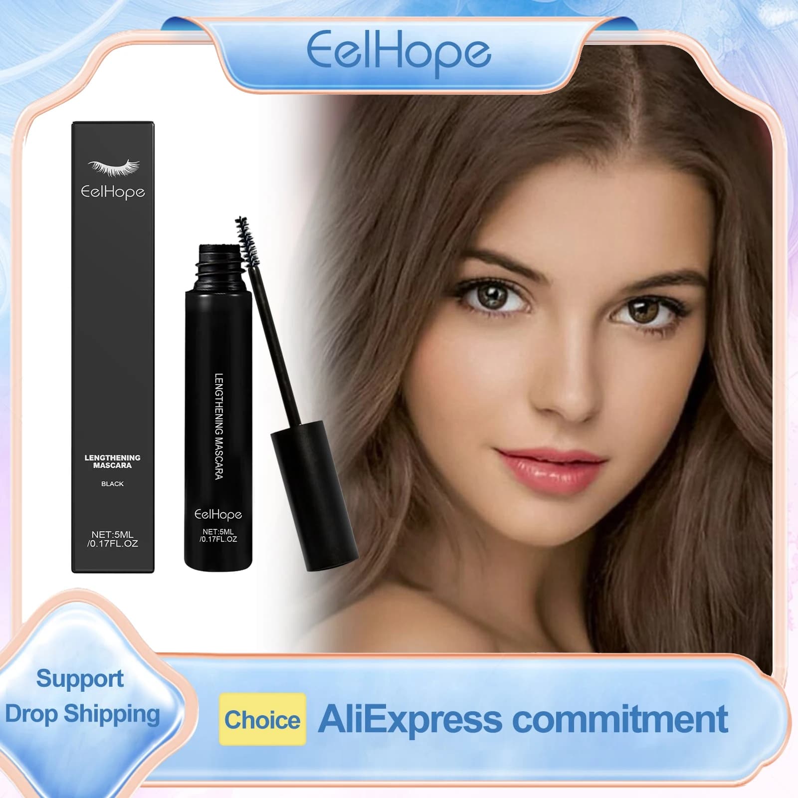 Eelhope Extensive Eyelash Mascara Waterproof Swamp-proof Mascara Eyelash Makeup Mascara for long-lasting curling thickening 5ml