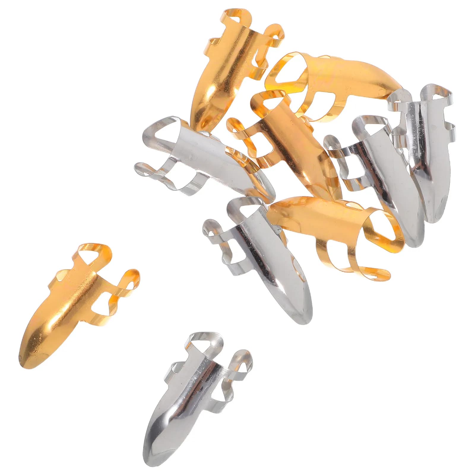 Set di 10 Plettri Regolabili in Metallo per Chitarra, Plettri per Dita e Pollice in Acciaio Inossidabile, Universali per Chitarra Acustica, Elettrica, Basso e Banjo