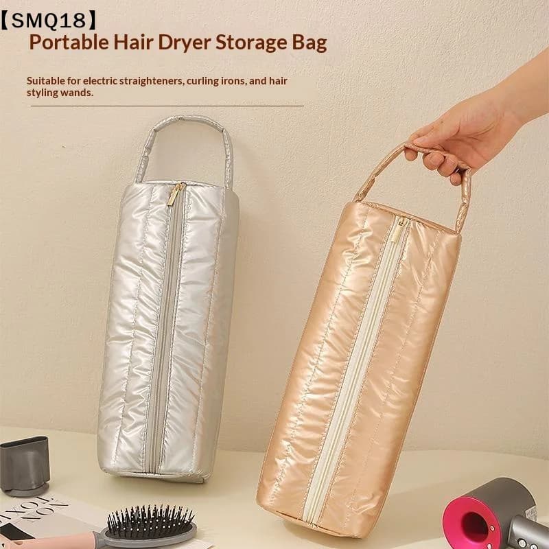 Travel Hair Dryer Storage Bag With Handle Dustproof Curler Storage Bag Large Capacity Soft Quilting Cotton Dryer Organizer【SMQ】