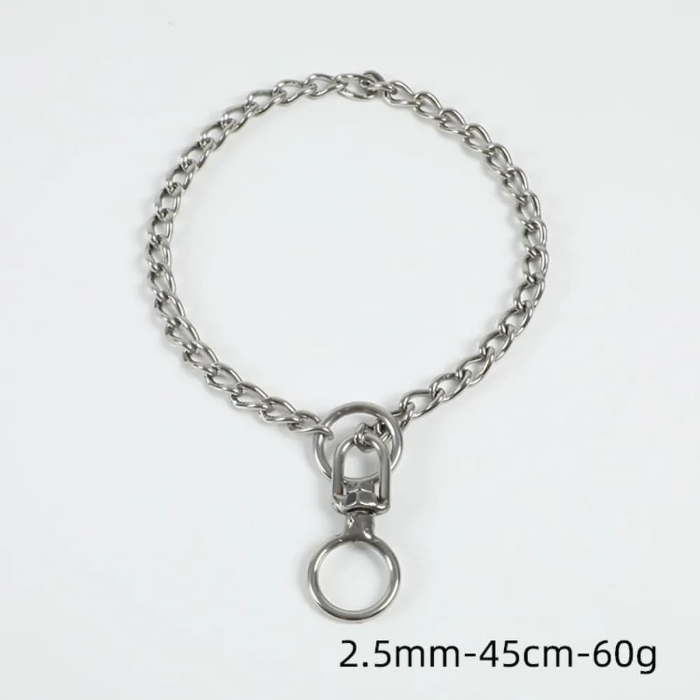 Collare per Animali Domestici in Acciaio Inossidabile 35-80CM, Costruzione Senza Nodi, Collare per Cani Senza Cuciture, Design a Catena Continua