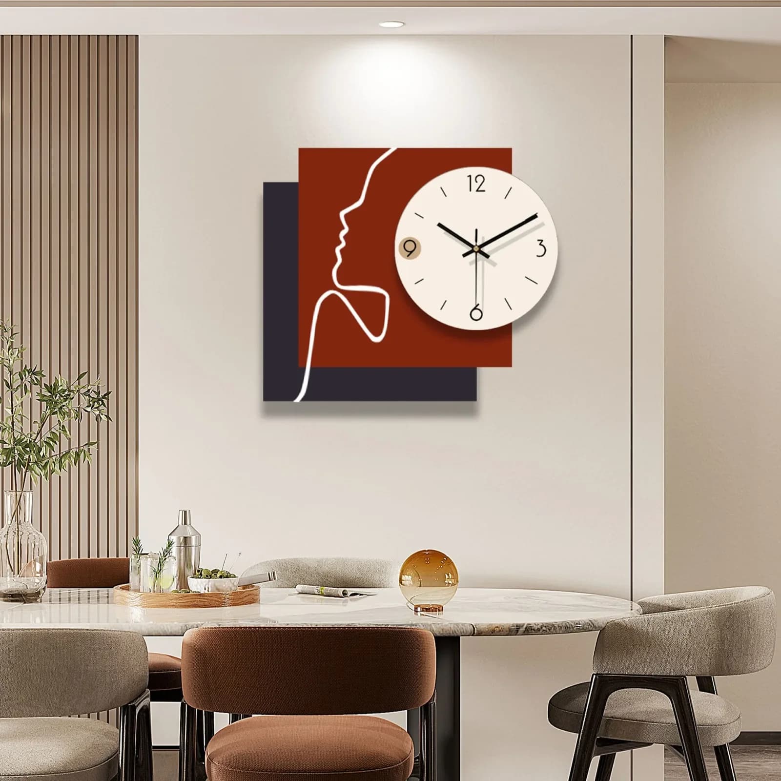 Viral Light Luxury Hole-Free Wall Clock - Creative Stylish Minimalist Clock for Elegant Living Room Home