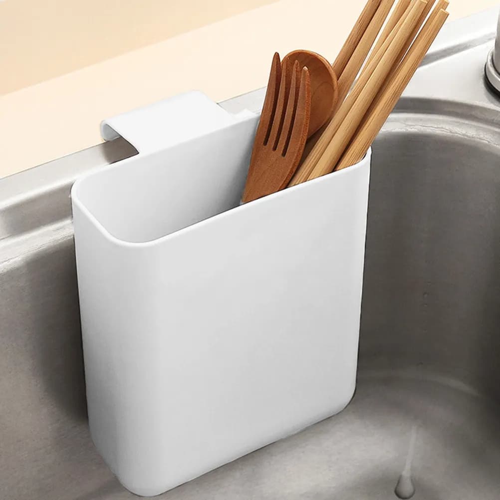2 Pezzi Cestello Scolapiatti da Lavello Resistente per Cucina, per Bacchette, Cucchiai, Verdure, Frutta e Rifiuti, Appendibile
