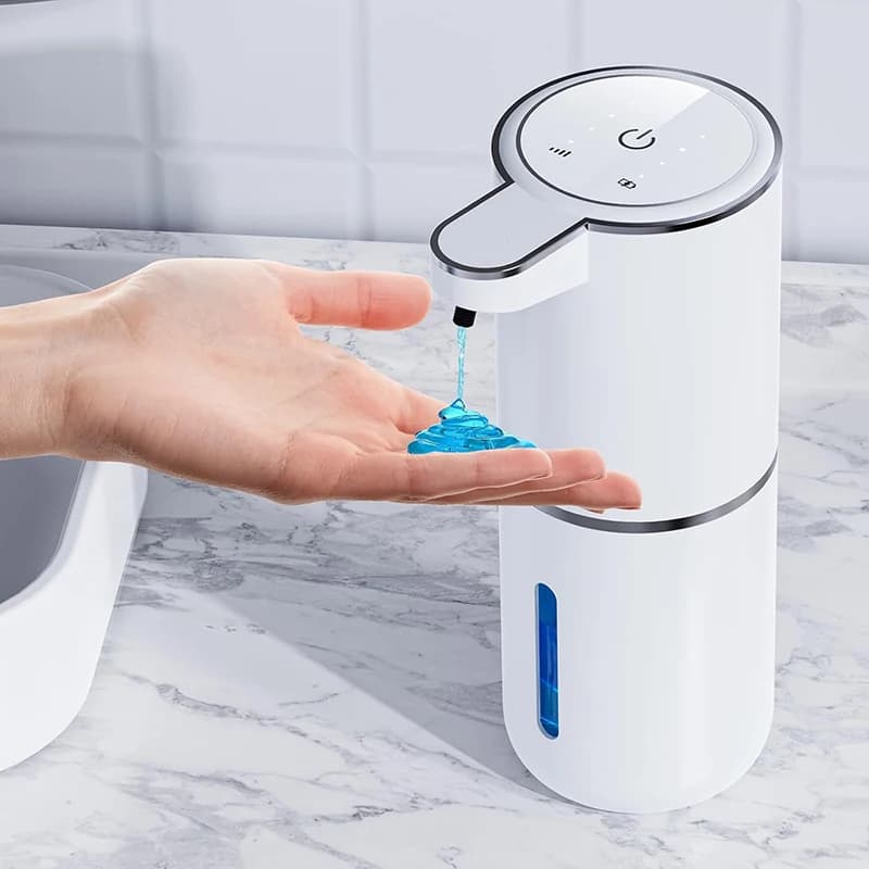 Dispenser di sapone, dispenser automatico di sapone schiumogeno per le mani Dispenser di sapone in schiuma touchless Pompa per sapone da appoggio ricaricabile per bagno