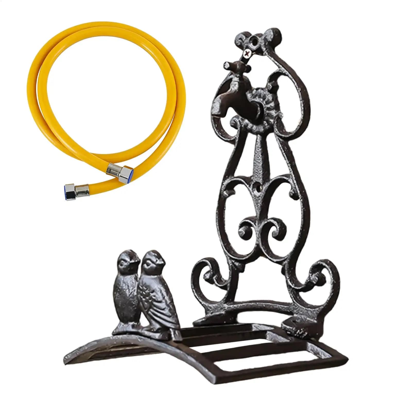 Supporto da Parete per Tubo da Giardino con Design a Uccello, in Ferro, Decorativo, per Interni, Cortili e Giardini