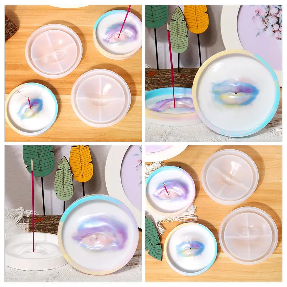 2Pcs DIY Silicone Incense Stick Holder Mold Epoxy Resin Casting Tray Non Stick Flexible Reusable Craft Mold for Handmade Incense