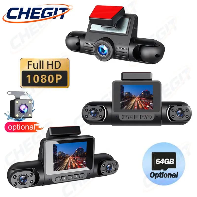 Auto Dvr 3/4 Canali Dash Cam per Auto 1080P Videoregistratore Anteriore all'interno Della Macchina Fotografica di Vista Posteriore Loop di Registrazione Accessori Auto