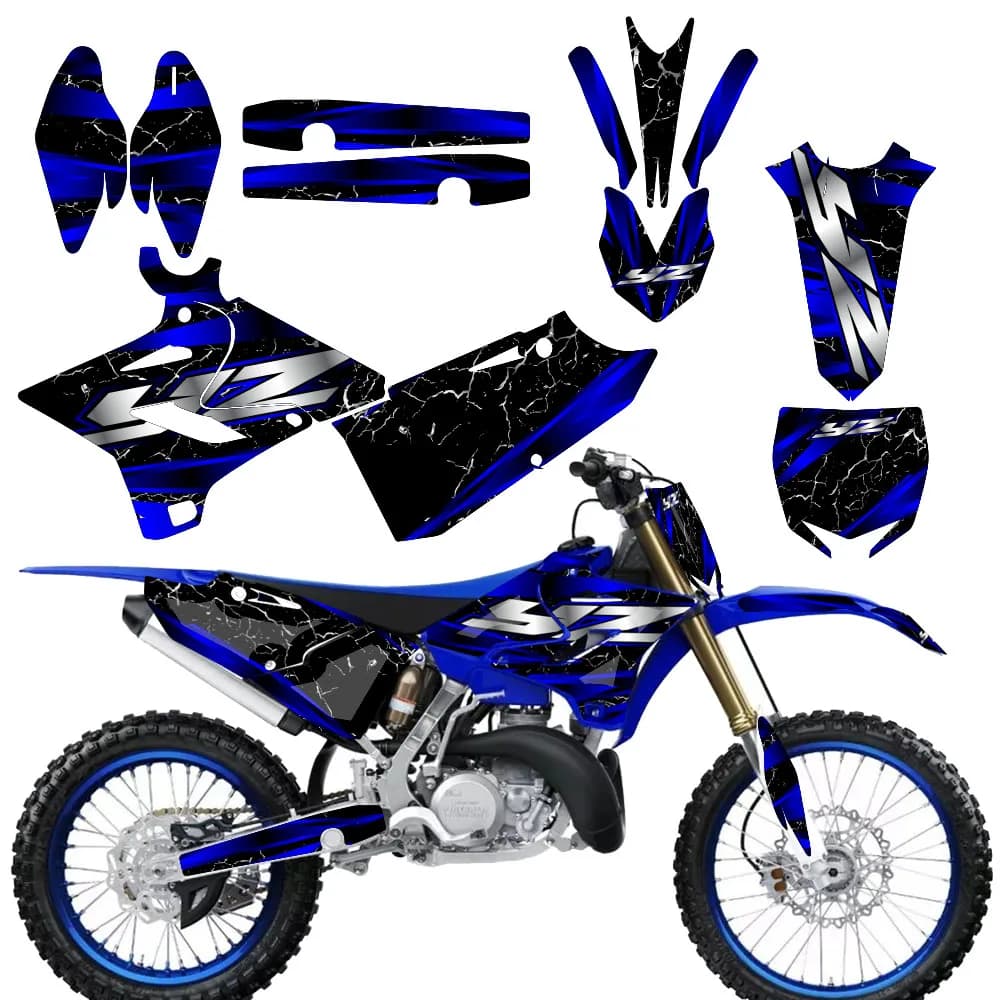 Per YAMAHA YZ125 YZ250 125 YZ 2015 2016 2017 2018 2019 2020 2021 Motocross Grafica personalizzata Decalcomania personalizzata Kit adesivi