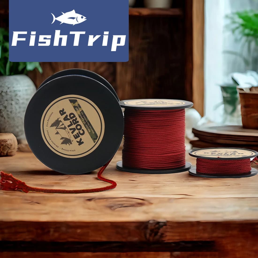 FishTrip Corda in Kevlar rossa Corda in Kevlar di sopravvivenza leggera e resistente all'abrasione per attrezzatura tattica da campeggio Amaca Filo da viaggio Ridgeline