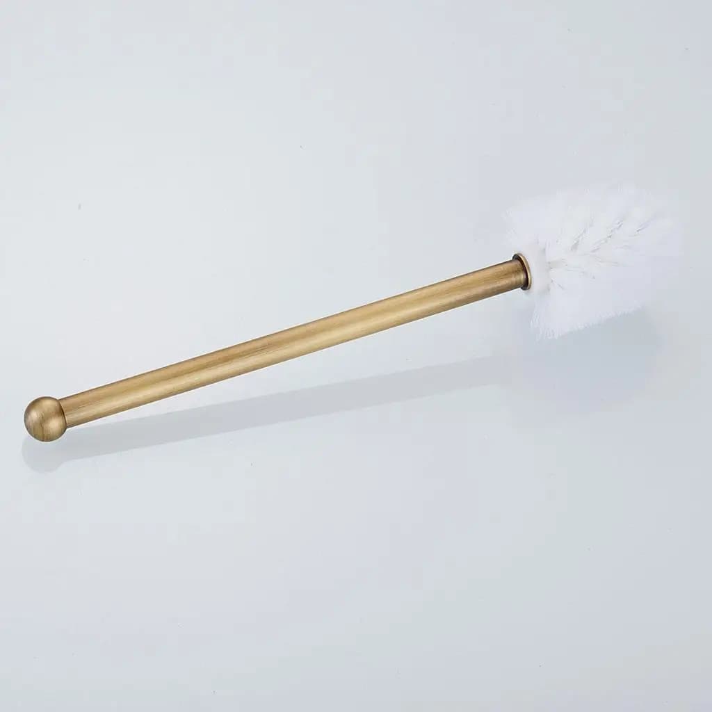 Set Spazzola per WC in Ottone Antiruggine Finitura Bronzo Lucidato con Supporto per Accessori Bagno Eleganti