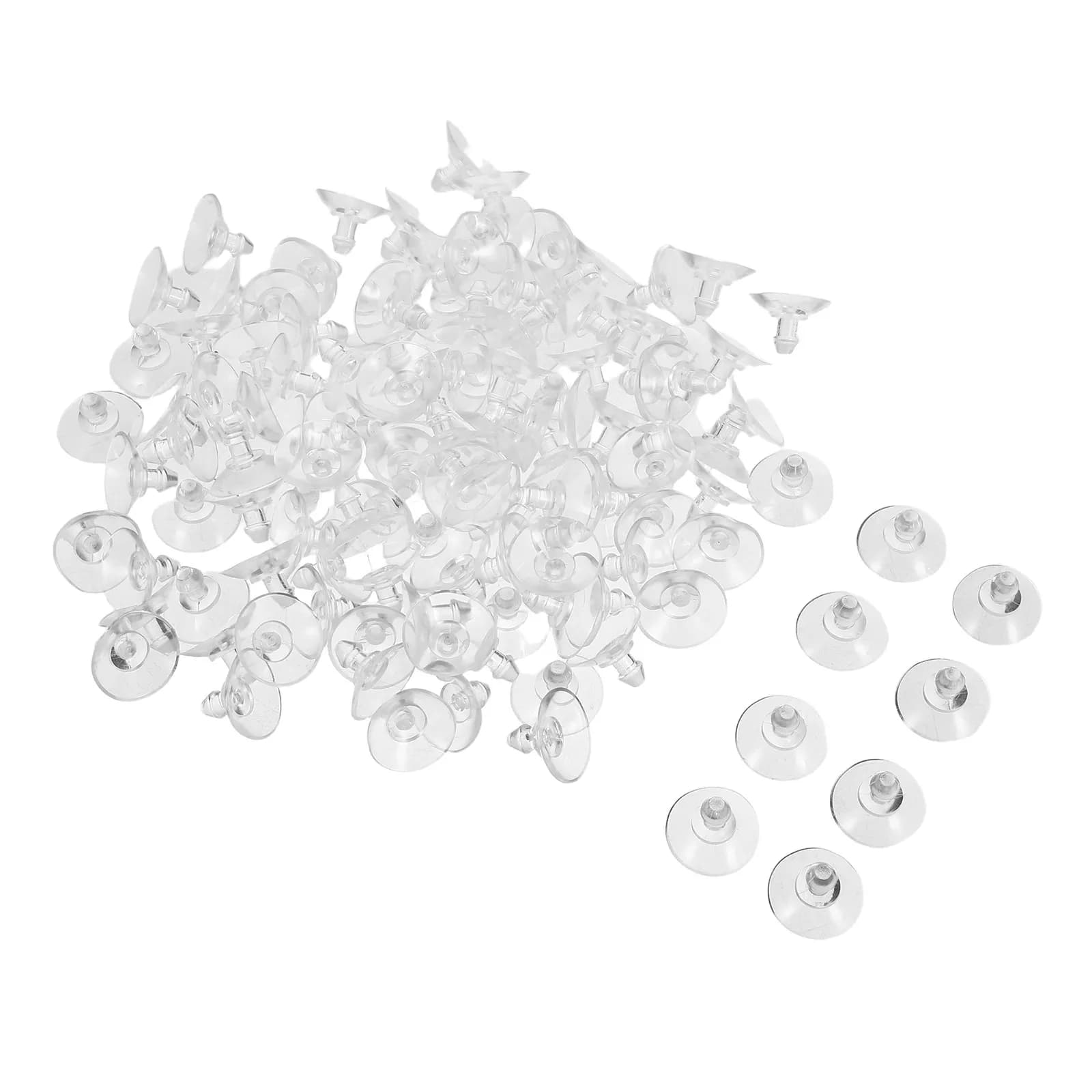 100Pcs Clear Suction Cups for Glass 19Mm Anti-Slip Suction Cup Hooks for Tabletop Window Display Heavy Duty Reusable Holders