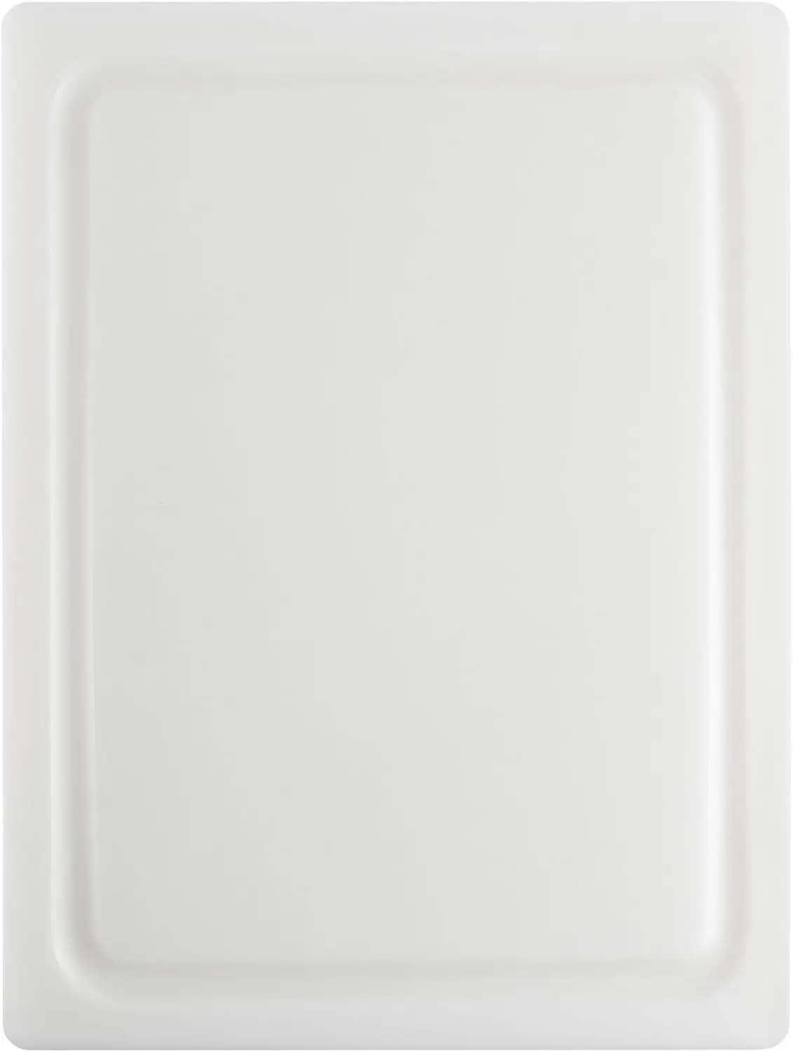 Tagliere in polipropilene con canale raccogli-succo, 12x16x5/8 pollici, bianco, approvato NSF