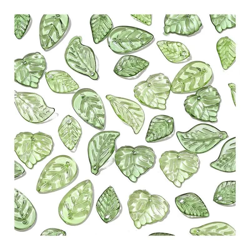 A24F-500PCS Acrylic Tree Leaves For Jewelry Making For DIY Crafts Bracelet Necklace Earrings Women DIY Beading Supplies