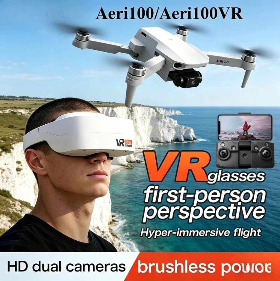 Drone Telecomandato Lenovo Aeri100/Aeri100VR, Quadricottero RC 5G WIFI con Evitamento Ostacoli, Doppia Fotocamera HD 8K, Mini Drone FPV Giocattolo
