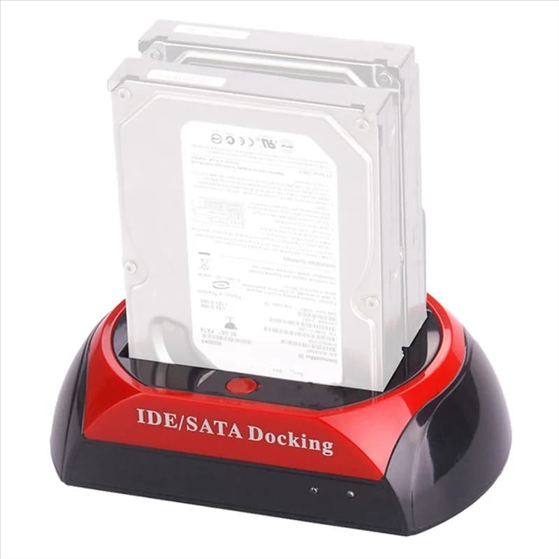 Docking station per disco rigido con doppio slot superiore per custodia per disco esterno USB SATA/IDE HDD SSD da 2,5 e 3,5 pollici Spina UE