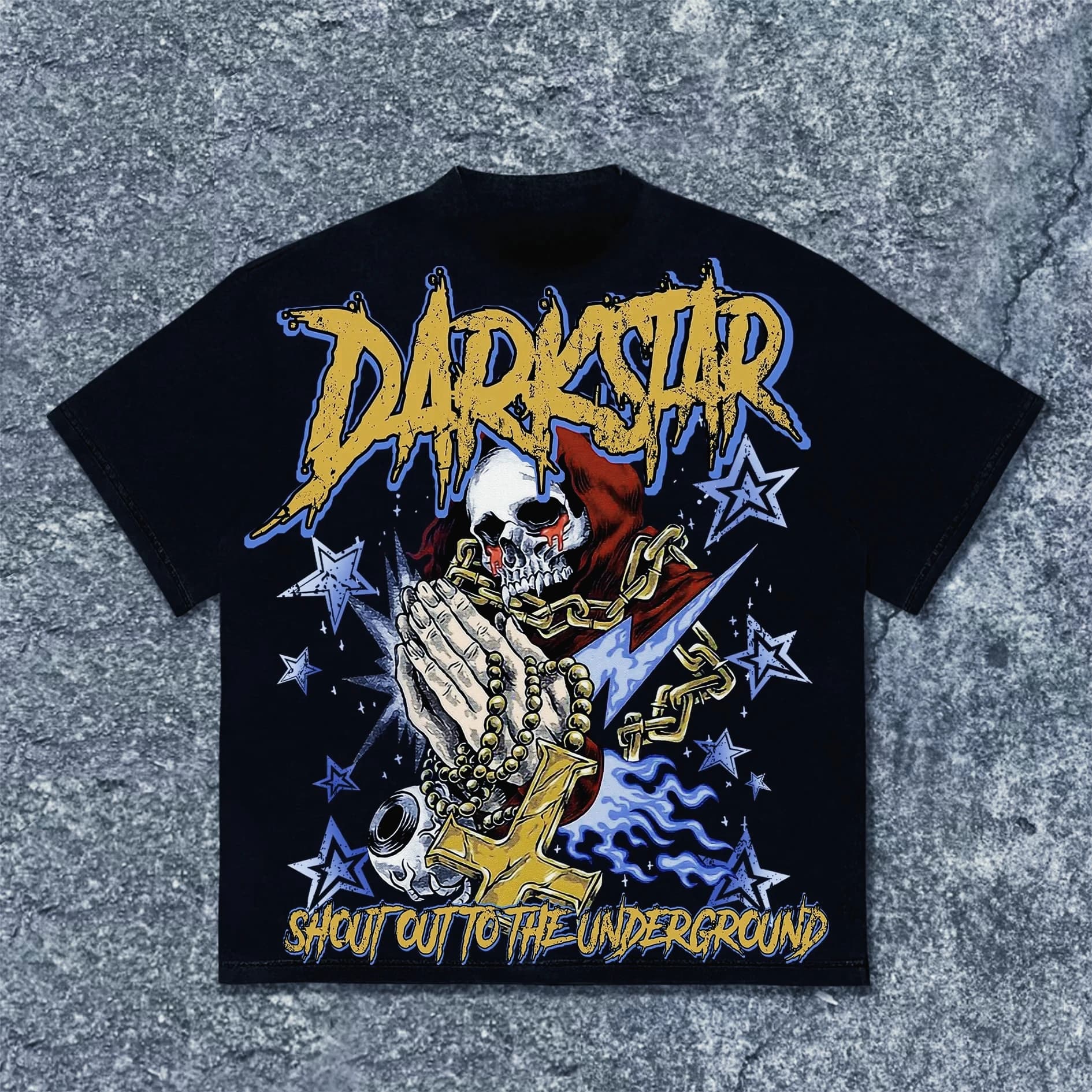 Nuova T-shirt 2026 con stampa grafica Teschio Americano Croce Preghiera Fede, T-shirt Y2K Super Large da uomo e donna, Streetwear
