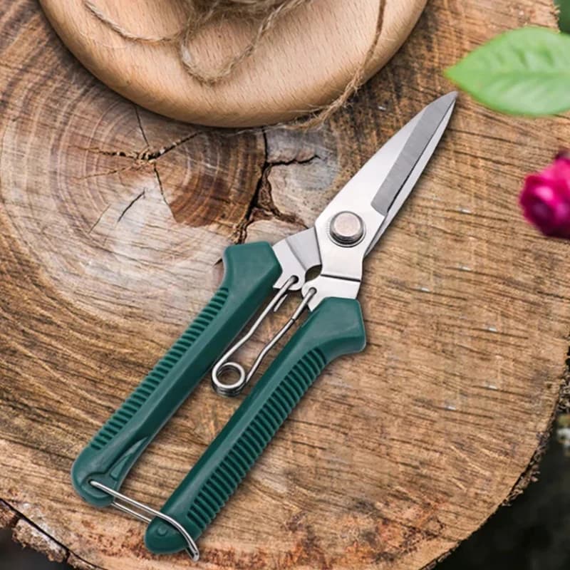 F9 Garden Scissors Straight Head Pruning Shears Non-slip Handle Stainless Steel Outils Manuels Household Bonsai Pruing Scissors