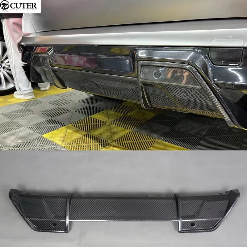 F95 X5M F96 X6M Dry Carbon Fiber Rear Bumper Diffuser Splitter for BMW X5M X6M Car Body Kit 2020