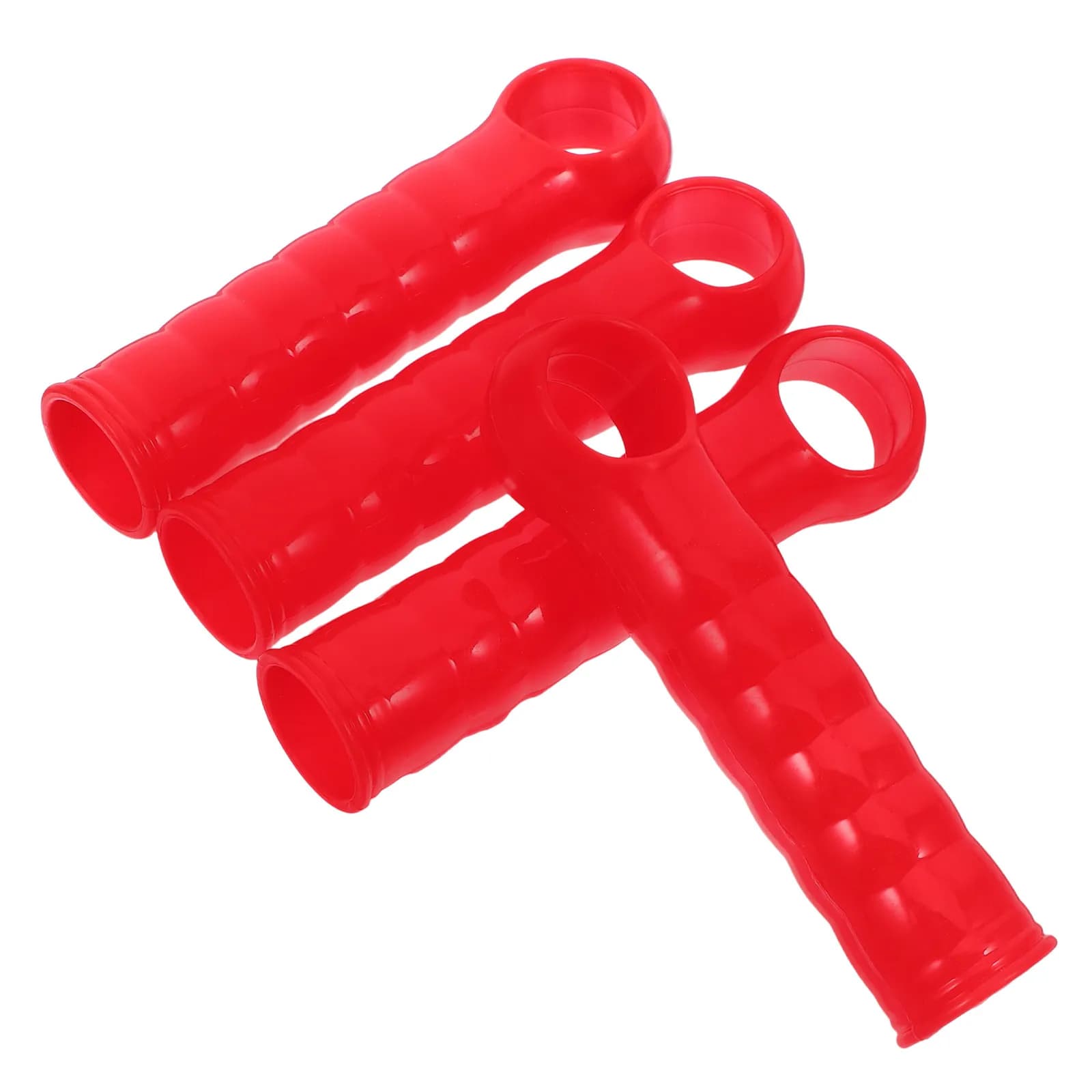 4 Pezzi Impugnature in Plastica Rosse, Punte di Ricambio Versatili per Manici di Scopa, Spazzola, Paletta e Asta Telescopica, Facili da Fissare