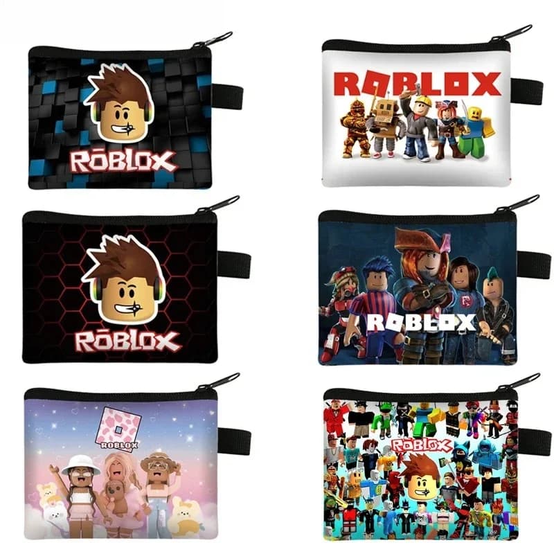 New Robloxs Coin Purse Wallet Kawaii Cartoon Anime Portable Money Coin Storage Bag Cute Mini Card Purses Key Organiser Gifts