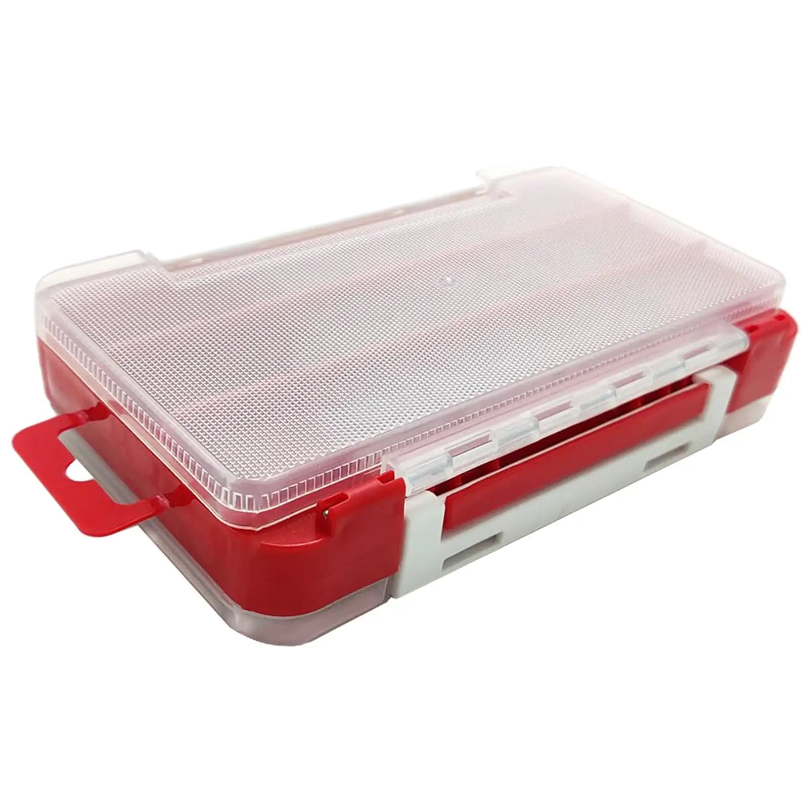 Double Side Transparent Plastic Fishing Esche Box, Multi-Spart, Transparent Cover, Easy to Transport, With Hole to Hang
