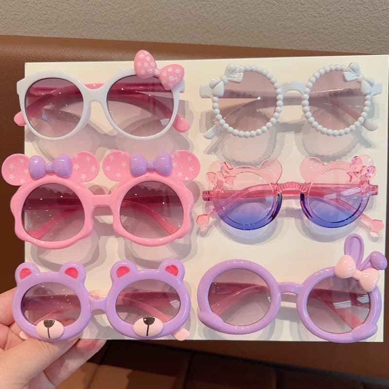 3/6Pcs Newest Kids Children Cute Bowknot Shape Boys Girls Baby Bear Ear Star Pattern Fashion Glasses Rabbit Ear Eyewear