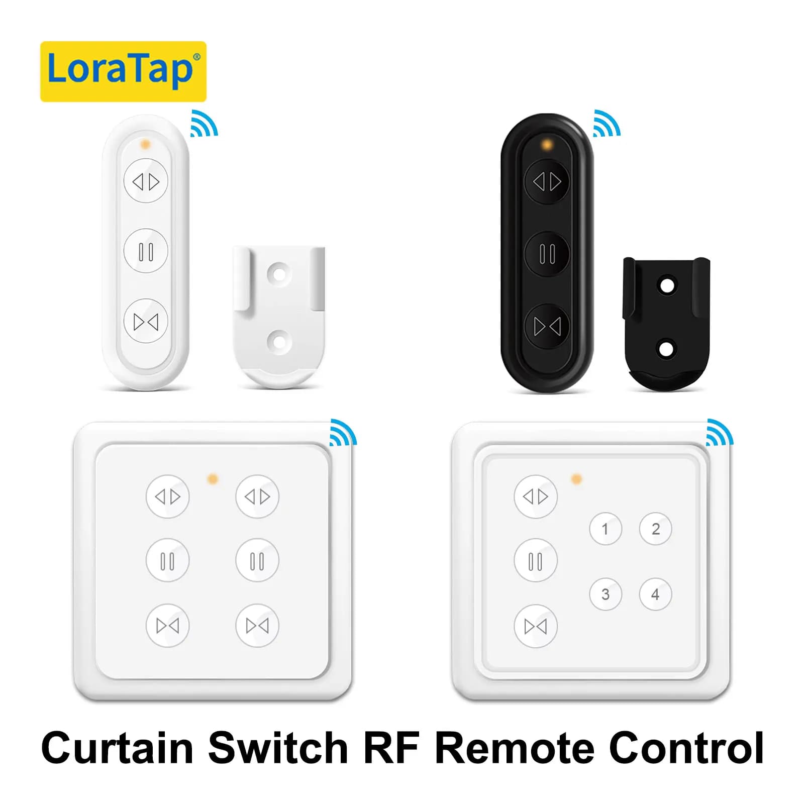 LoraTap RF 868 Mhz 1,2,4 canali Telecomando portatile e montabile per interruttori per tende avvolgibili