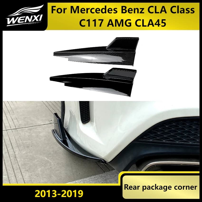 Rear Bumper Diffuser Splitter Lip Canard Spoiler For Mercedes Benz CLA Class C117 AMG CLA45 2013-2019 Car Styling Body Kits