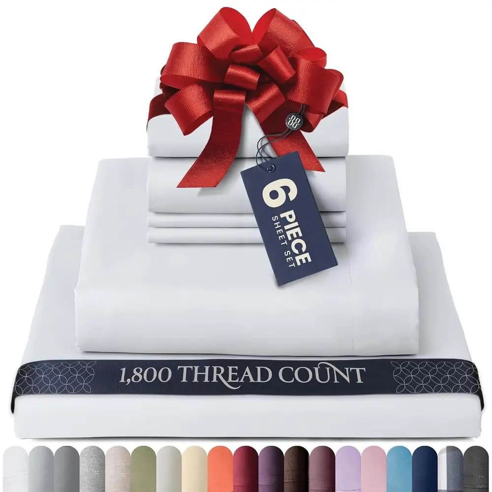 Luxury 4-Piece Twin Bed Sheet Set - Deep Pocket Sheets with Elastic, Breathable, Wrinkle-Free Oeko-Tex Certified