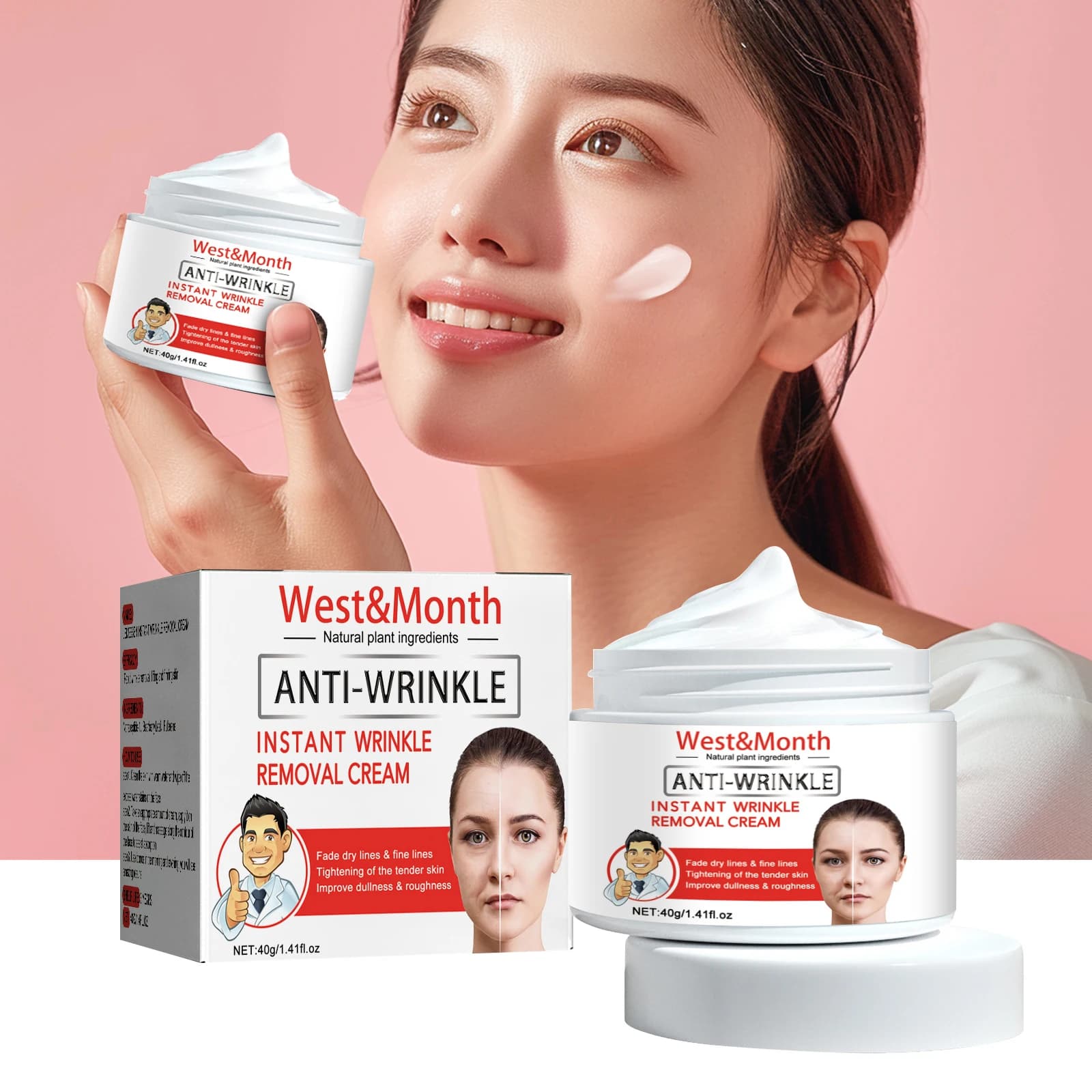 Face Cream Collagen Hyaluronic Acid Skin Care Removal Anti-aging Rugs Reducing Pores Whitening Vitamin Retinol
