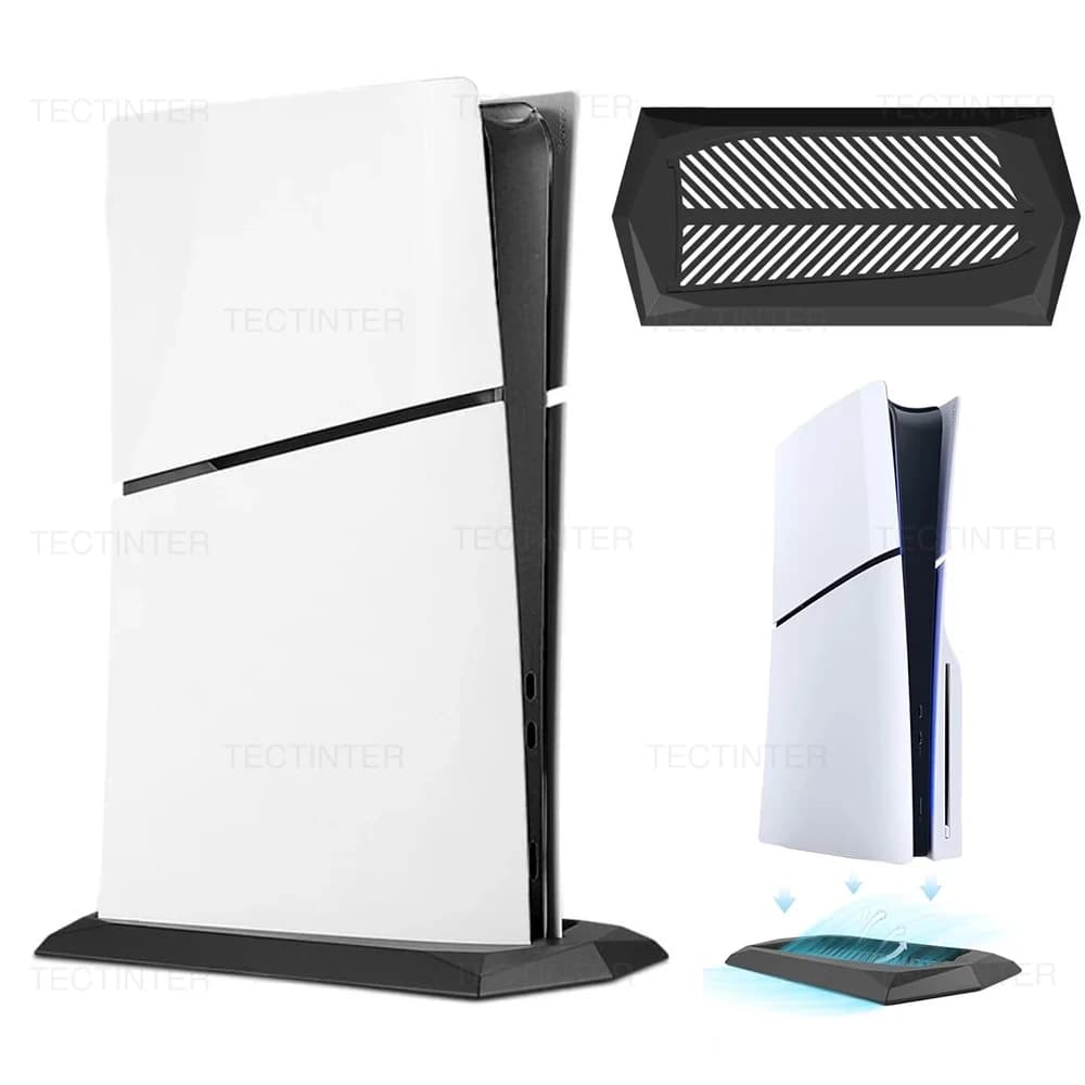 Supporto verticale per staffa base supporto console PS5 Slim con prese d'aria di raffreddamento integrate e piedini antiscivolo per accessori PS5 Slim