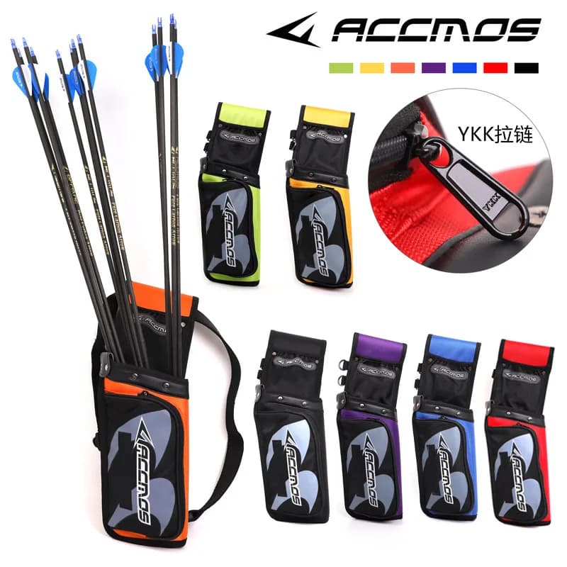 ACCMOS Sacchetto Porta Frecce Portatile, Porta Frecce Invertito, Custodia per Accessori da Tiro con l'Arco da Indossare in Vita per Caccia e Tiro