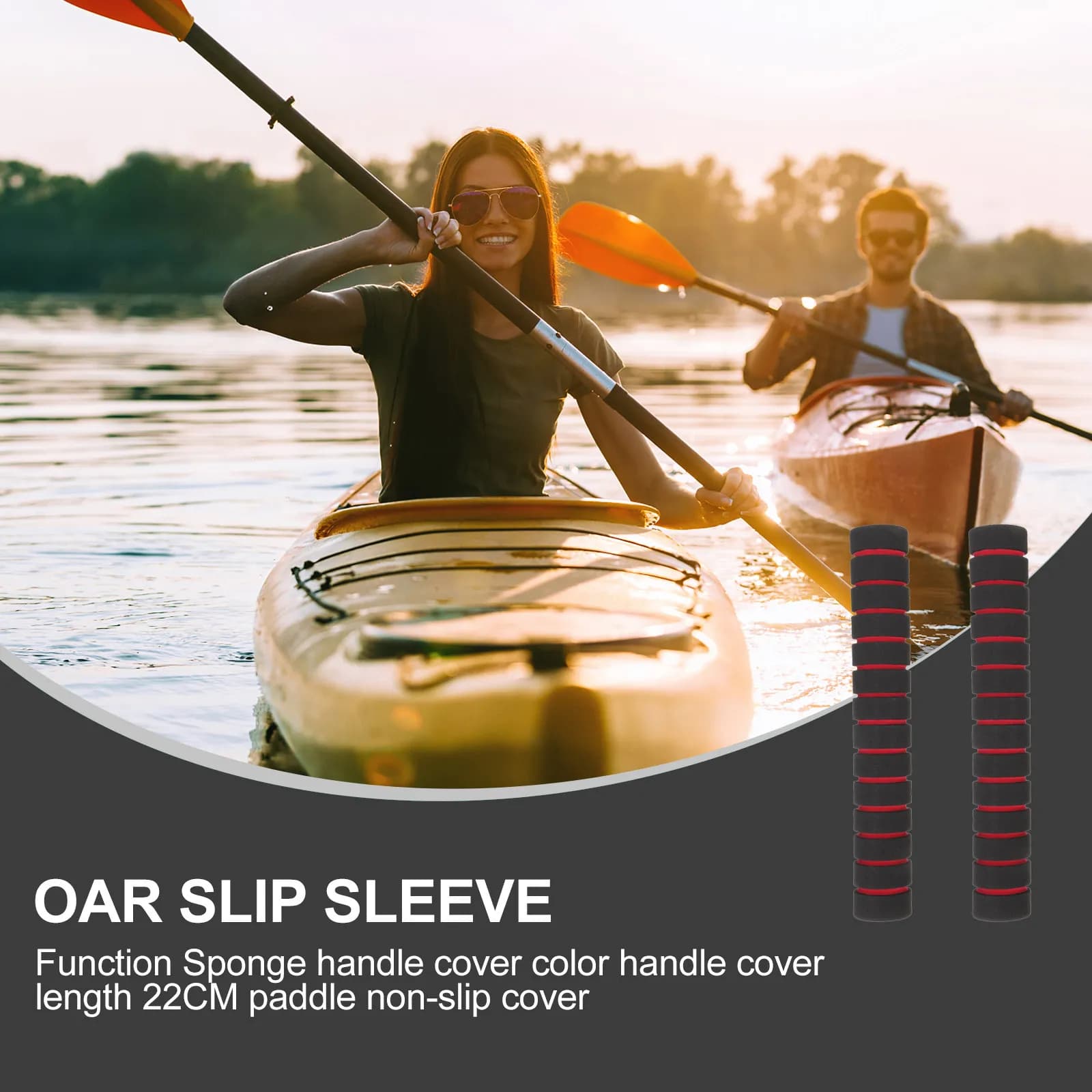 1 Paio di Impugnature Morbide in Spugna per Pagaie da Kayak, Copertura Protettiva per Manico, Design Ergonomico Antiscivolo per Accessori di Canoe e Kayak