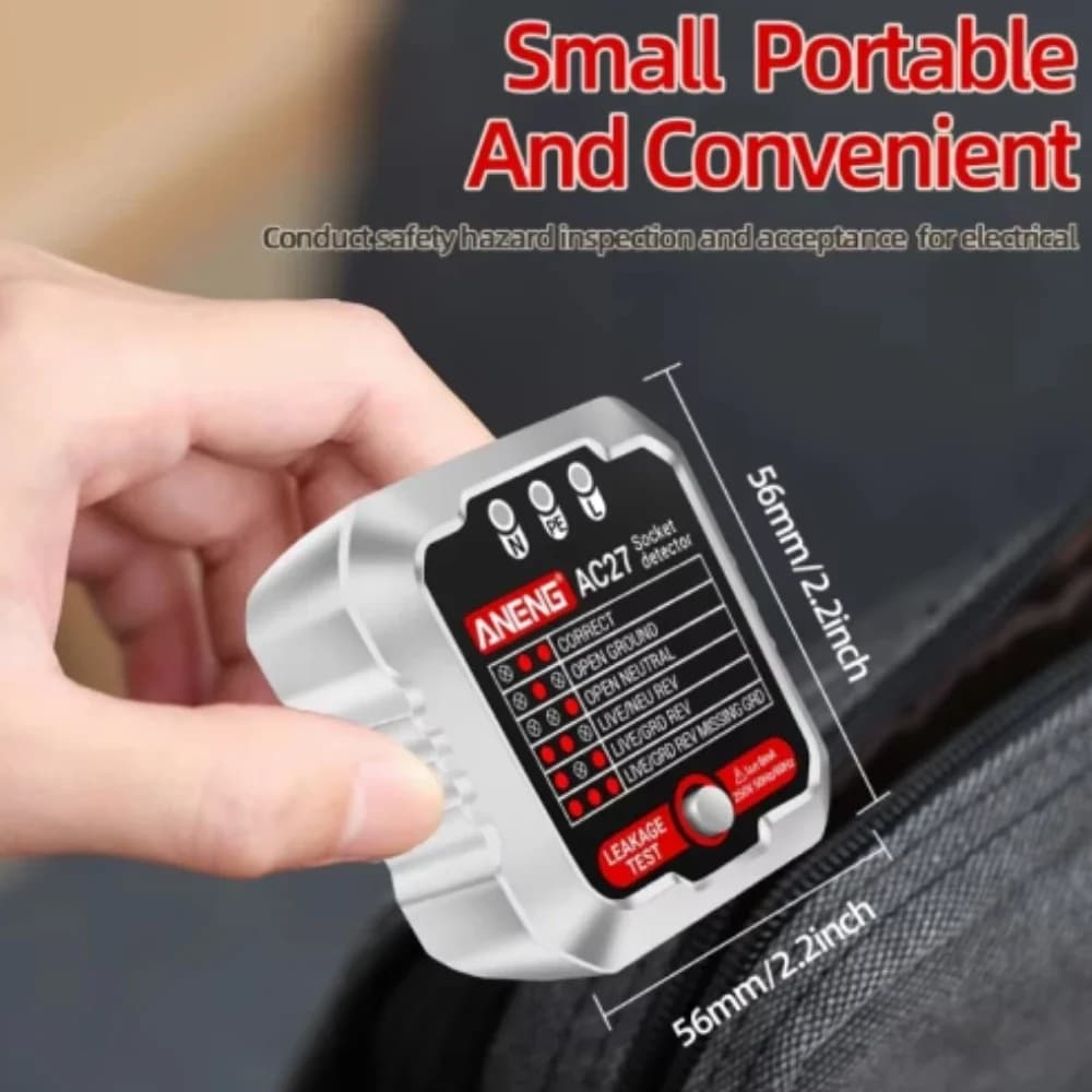 ANENG AC27 Intelligent Plug Tester EU/USA Polarity Phase Control Voltage Detector Test Electroscope Meter Searchers Automatic Switches