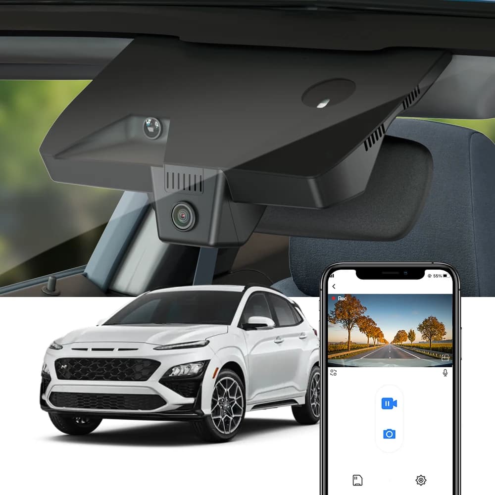Dash Cam Fitcamx 4K per Hyundai Kona Electric 2018-2025/ Veloster Veloster N 2019-2022, DVR automatico OEM con video UHD