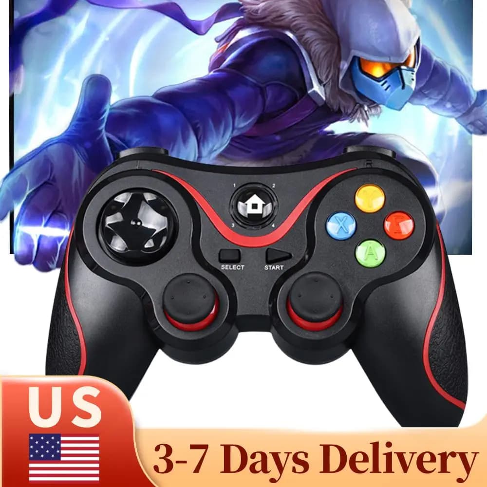 Wireless Game Controller V8 2.4G, Joystick with Double Vibration for Android/iOS/PC/PS3/Switch/Telephone Cellular