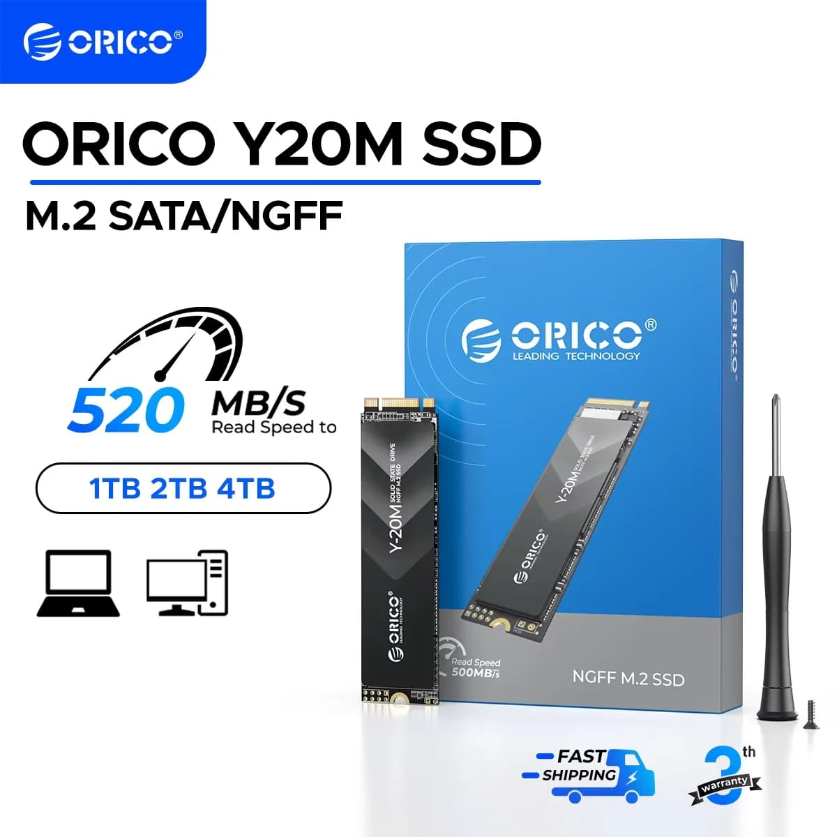 ORICO Y20M Disco rigido interno a stato solido per desktop e laptop M.2 SATA SSD 128 GB 256 GB 512 GB 1 TB 2 TB 4 TB M2 NGFF 2280 mm