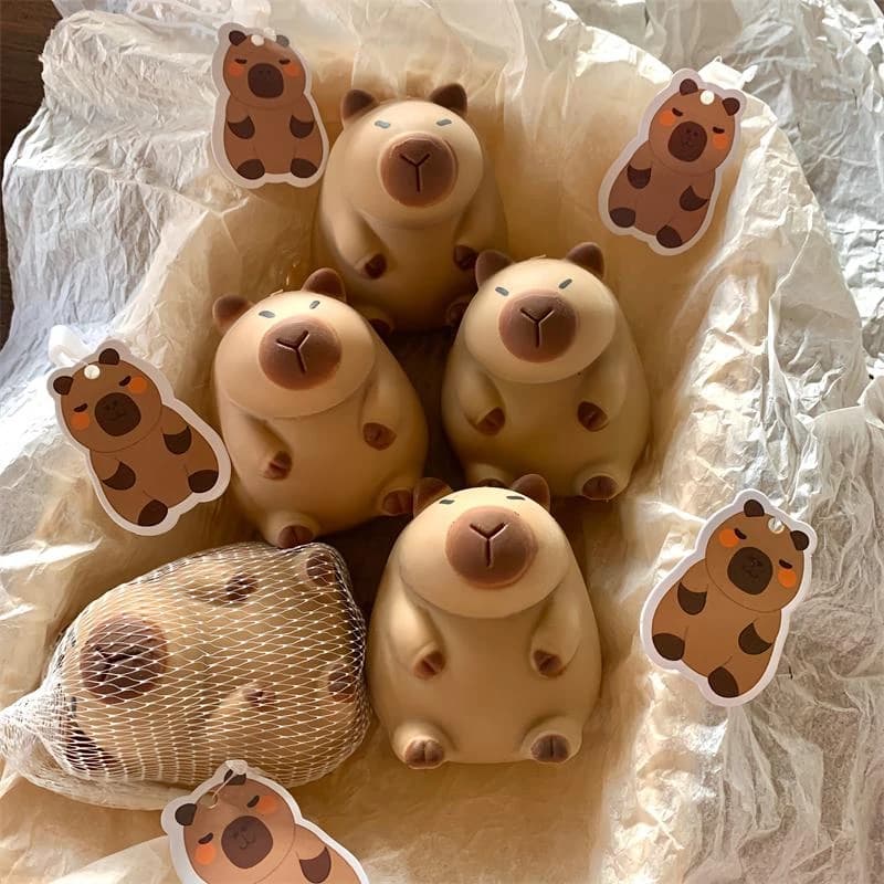 Cute Capybara Squishy Slow Rising Fidget Toy Soft Kawaii Animal Stress Relief Squeeze Toys Birthday Gift Desktop Ornament Decor