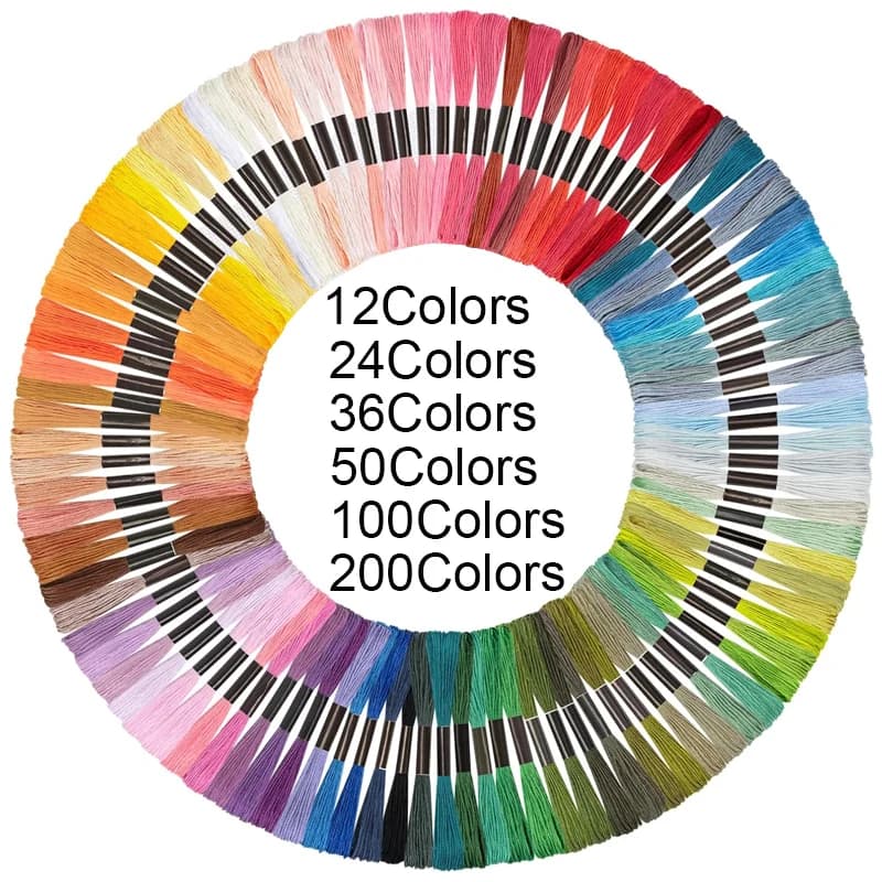 Embroidery Thread Floss 12/24/36/50/100/200Colors Quilting Thread Skeins Friendship Bracelet String Thin Yarn Sewing Patterns