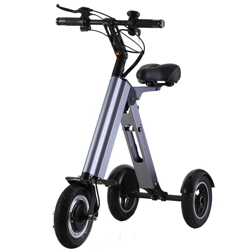 E-Scooter pieghevole da 10 pollici di squisita fattura 250 W Max all'ingrosso Nero Alimentazione del motore Tempo della batteria Ricarica 3 ruote