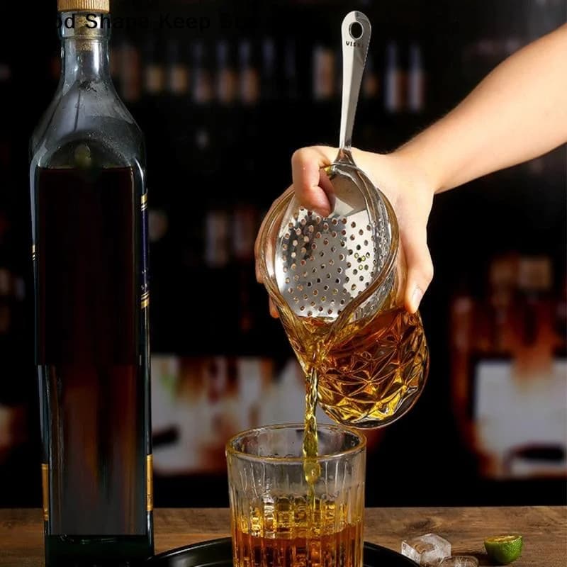 Stainless Steel Cocktail Shaker Ice Strainer Professional Bartender Mixed Drink Bar Stainless Steel Cocktail Ice Filter Tool