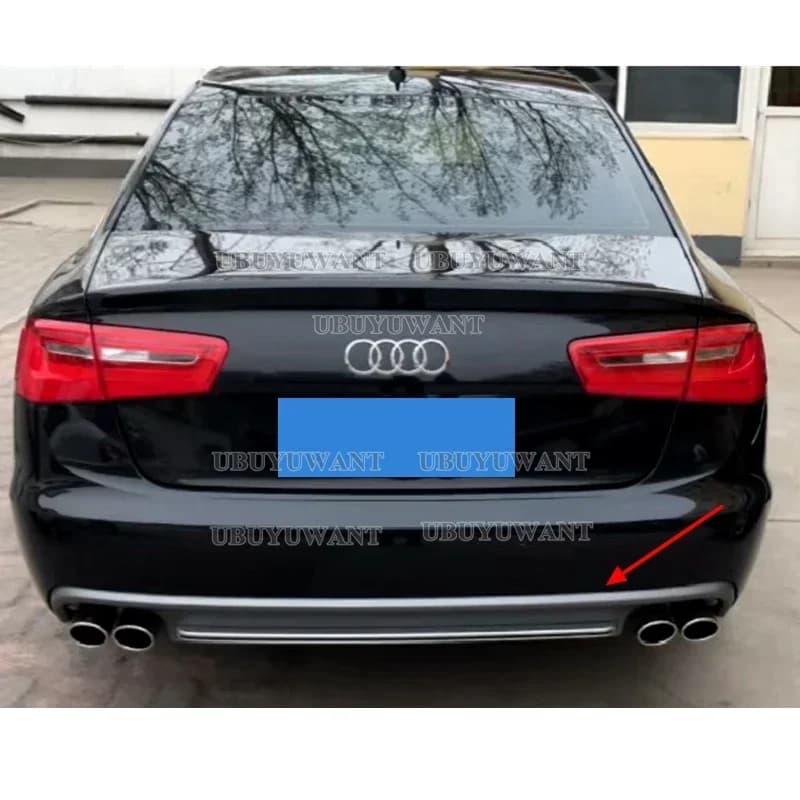 PP Rear Bumper Lip Diffuser Exhaust End Pipe Bleack/ Carbon Color Rear Bumpr For Audi A6 C7 Standard 2012-2015 Bumper S6 Style