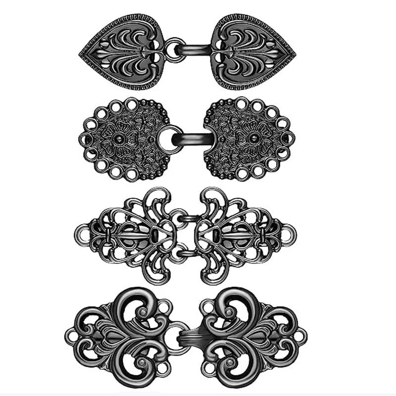 4 pieces vintage sweatshirt spiral clip mantle cardigan retro clip neck shawl closure shirt clip for girl woman