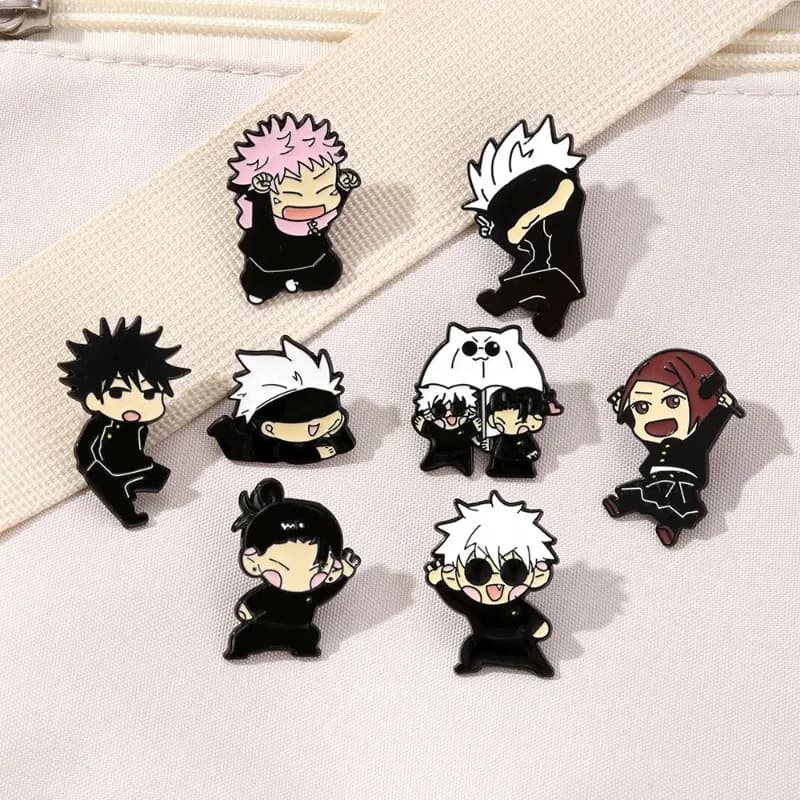 8pcs Anime Itadori Yuji Enamel Pins Set Cartoon Gojo Satoru Broochs Creative Metal Badges Jewelry For Hats Backpack Friens Gifts