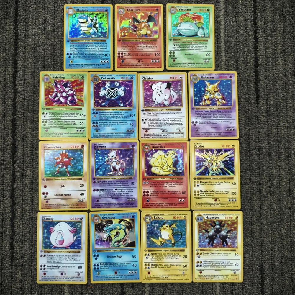 Carte proxy flash olografiche Pkm Singolo gioco squisito Anime Cartoon Prima generazione PTCG PROXY Card Il miglior regalo da collezione